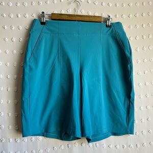 Athleta Cosmic Bermuda Shorts 10”‎ Inseam Sz 14 Teal Blue